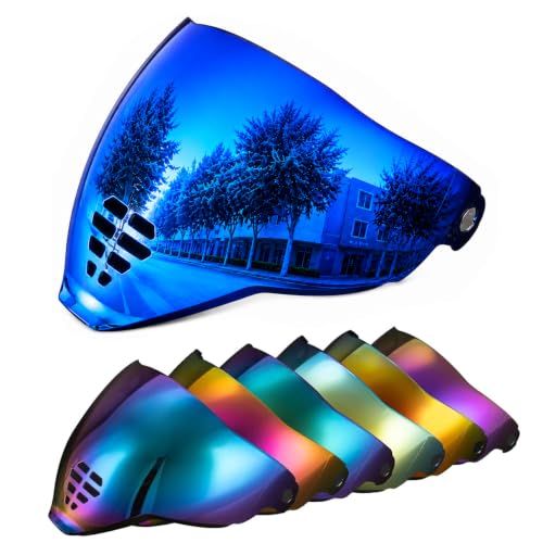 Image of PSLER IC-06 visor- Icon Airflite Face Shield Motorcycle Helmet Visor Accessories Replacement for Icon Airflite IC-06，Deep Blue