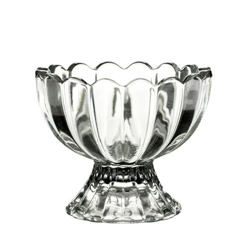 Mantequera de cristal con forma flor for cocina, tazas helado y platos postre para encimera de cocina
