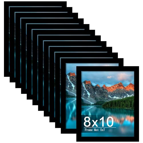 Picrit 8x10 Picture Frame Set of 12, Display 5x7 with