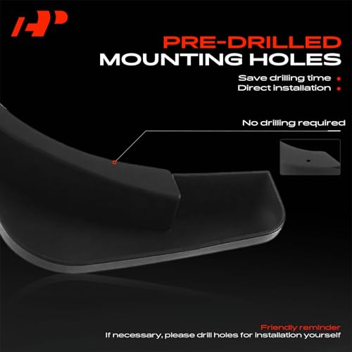 Image of A-Premium Mud Flaps, No Drilling Required Splash Guards with Accessories | Compatible with Audi A4 2009-2012 Sedan, Set of 4 Front and Rear