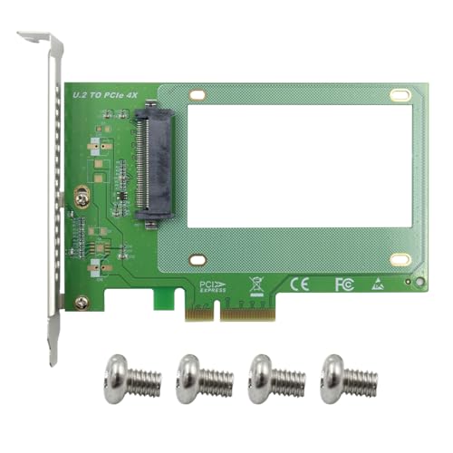 POFET PCI-E4X to U.2 Adapter, 2.5-inch U.2 SFF-8639 SSD Expansion Adapter Card,PU11 U.2 to PCIe 4.0 X4 Adapter