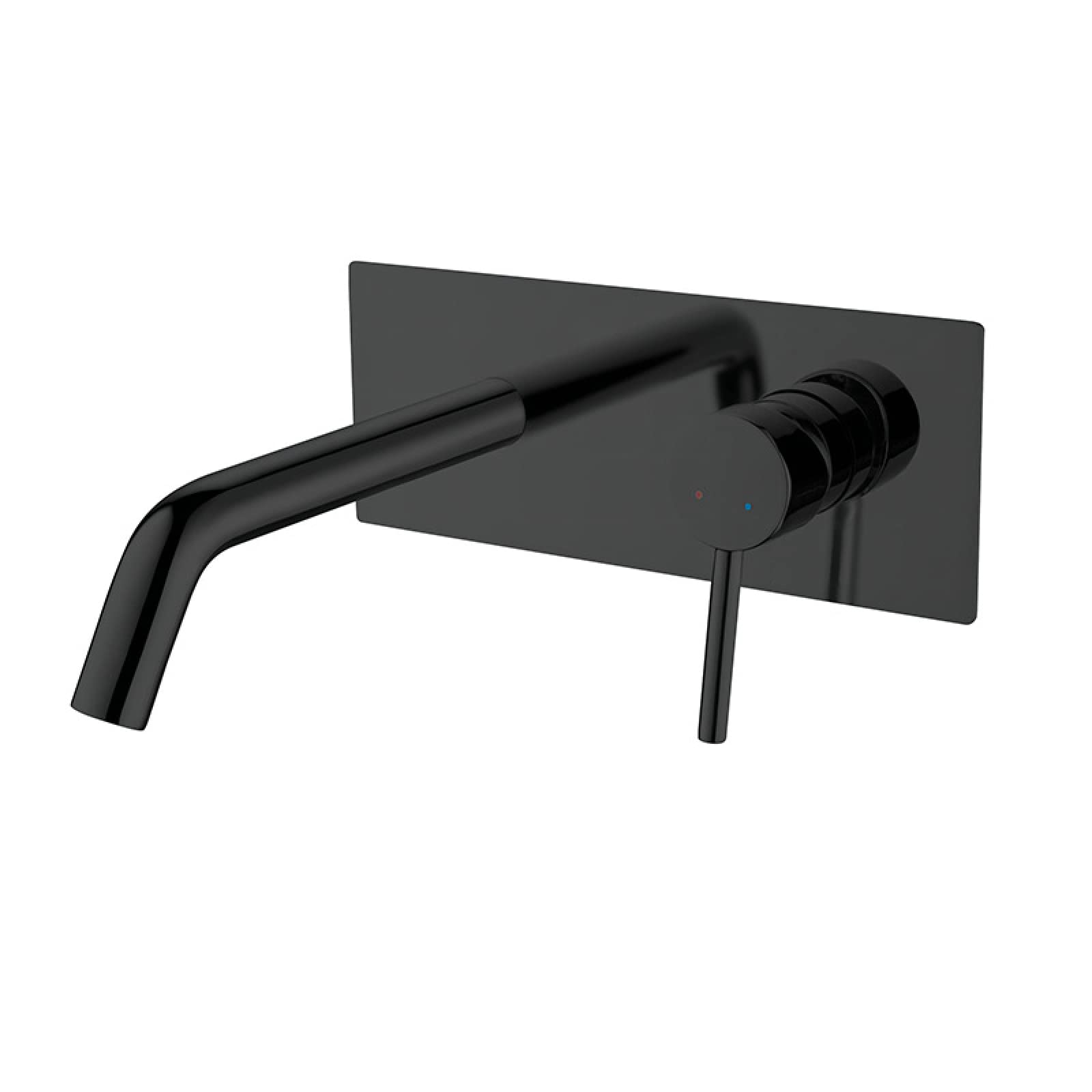 Robinet de lavabo en laiton mural noir mat, mitigeur haut de gamme pour vasque design Nero