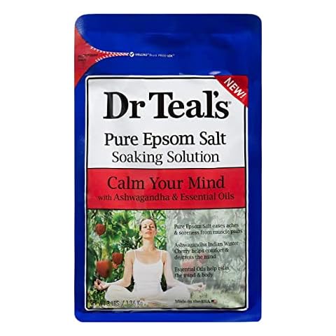 Teal's Pure Epsom Salt Soak, Calm Your Mind Ashwagandha, 3 Lbs (Pack of 2) Product package may vary Cover