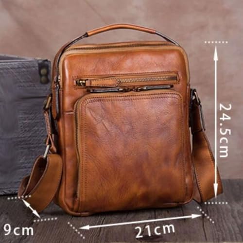 Mens Genuine Leather Shoulder Bags Casual Daypacks Waist Packs Messenger Bags Crossbody Bags Travel Bags(Black)3