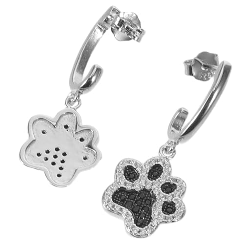 Boucles d'oreilles argent 925 griffes de chien en zircon cubique pour femme