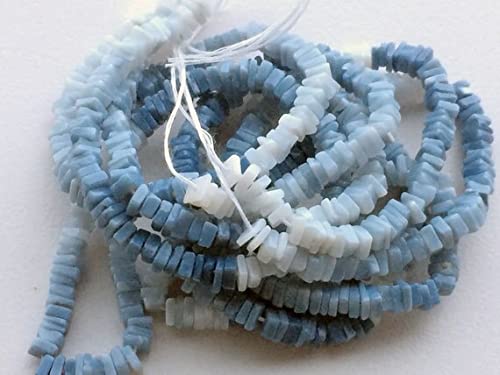 Perles Heishi en opale bleue naturelle pour confectionner un bijou bohème chic en été