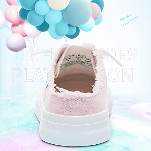 Image of Obtaom Women Canvas Mules Memory Foam Clipper Fashion Sneakers Comfortable Slip-On Mule Backless Holiday Shoes
