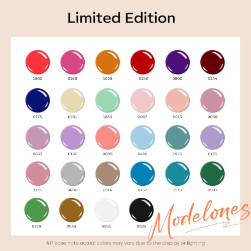 Image of modelones Gel Nail Polish Set Glitter 32PCS 28Colors Red Purple Black