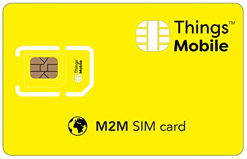 Carte SIM M2M Global - Things Mobile - Couverture Mondiale, réseau Multi-opérateur GSM/2G/3G/4G LTE, sans coûts Fixes, sans échéance avec des tarifs...