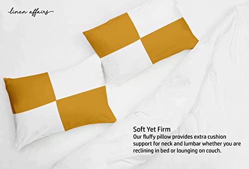 Image of Sleeping Pillow - Micro Fiber Filled Pillow /Takiya Set of 2-16x24 Inch Chacked Taupe