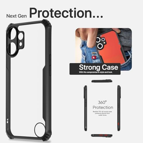 Image of ShieldTech PC Back Cover Case + Tempered Glass for CMF Phone 2 Pro | Shockproof Mobile Phone Back Cover Case with Scratch Resistant Screen Protector for CMF Phone 2 Pro | Transparent