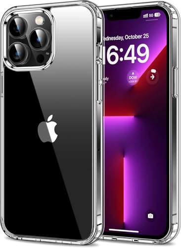 Clear Case for iPhone 13 Pro Max Anti Yellowing Shockproof Bumper Hard Back Slim Fit Transparent Protective Cover
