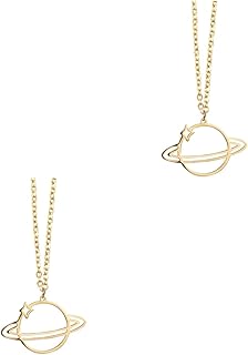 KESYOO 2pcs j necklace for women outer space necklace Clavicle Chain pendant souvenir simple Mother