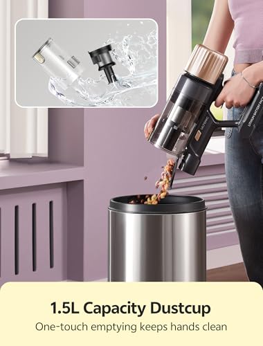 Ultenic Cordless Vacuum Cleaner 60KPa/580W/65 Min, Self Standing Stick Vaccum with Telescopic Tube, GreenEye Technology, Anti-tangle Brush, Ideal for Pet Hairs Floor Carpet - Image 9
