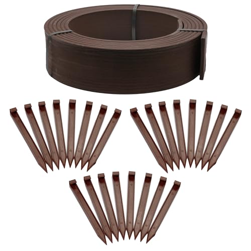 EasyFlex 4-Inch Composite Landscape Edging Kit 40-Foot Brown