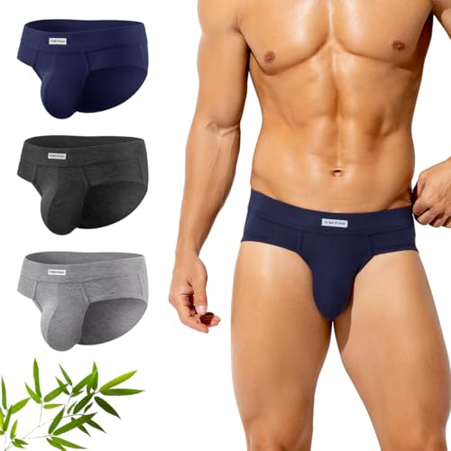 Arjen Kroos Calzoncillos para Hombre de Bambú 3 Pack Slips Masculina Transpirables y Suaves Ropa Interior Sin Etiquetas