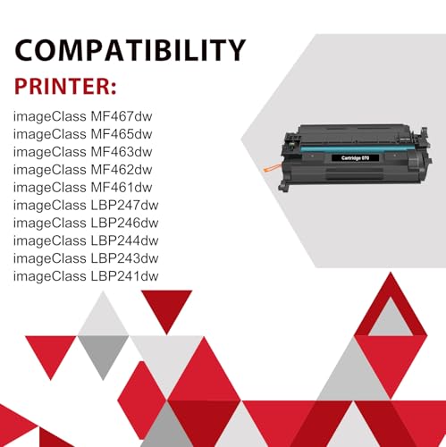 070 Black Toner Cartridge 2-Pack Compatible Replacement for Canon 070 Toner Cartridge crg-070 for imageCLASS MF465dw MF462DW LBP247dw LBP246dw MF462 LBP247 LBP246 Printer