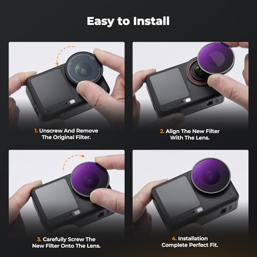 Image of K&F CONCEPT ND Filter Kit for DJI Osmo Action 6, CPL ND8 ND16 ND32
