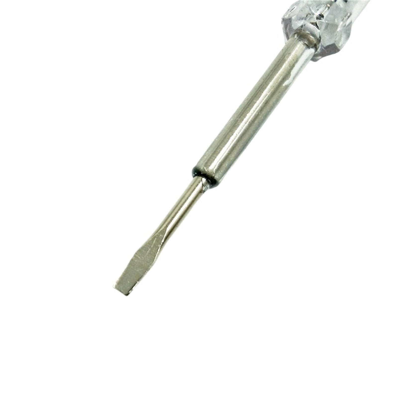 1 tournevis plat à poignée en plastique, testeur de tension CA 100-500 V, testeur d'électricité 3 x 140 mm