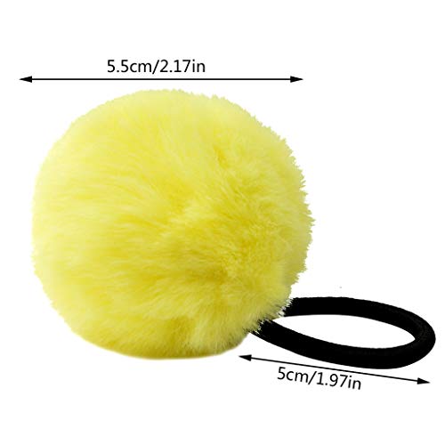 Topbuti 24 Pieces Pom Pom Hair Ties Pom Ball Elastic Hair Ties Cute Pompom Hair Bands Colorful Fur Ball Seamless Hair Ropes Ponytail Holders #TOP2