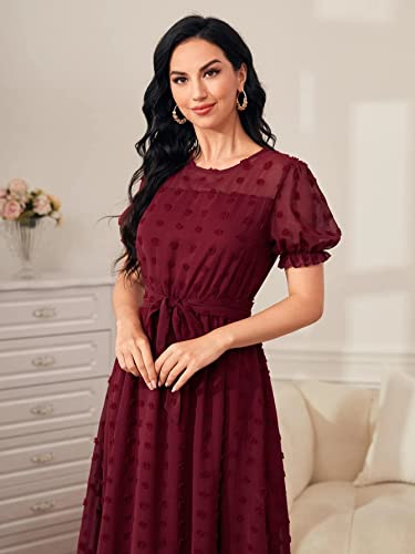 Image of TAGAS Women's Georgette Fit and Flare Knee-Length Western Dress