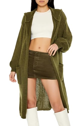 Image of Forever 21 Women's Hooded Cardigan Sweater