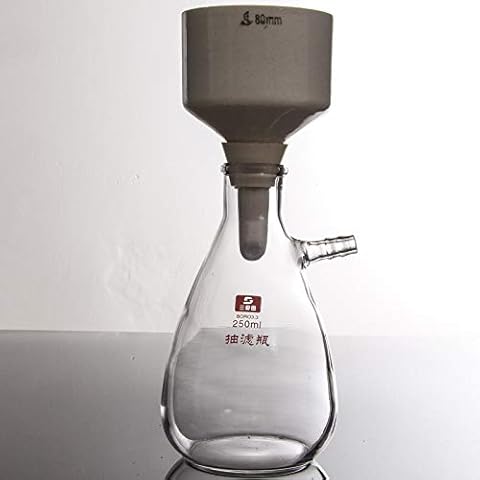 juler Analytische Chemie Satz Saugfilter-Set Büchner-Trichter + Obermund-Saugfilterflasche + Brinell-Trichterhalterung + qualitative Filterpapier-Mediumgeschwindigkeit,Transparent,C Cover