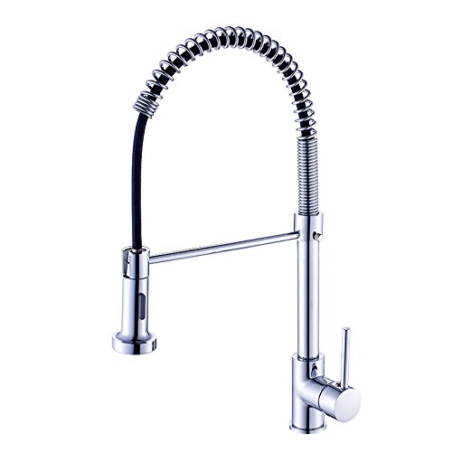 Robinet de cuisine extractible mitigeur évier chrome monotrou bar