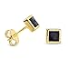 Produktbild Miore Ohrring Damen Viereckige Ohrstecker mit Edelstein/Geburtsstein Saphir in blau aus Gelbgold 9 Karat / 375 Gold, Ohrschmuck