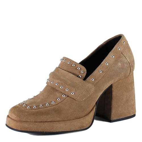 Diba True Womens Song Notes Studded Slip On Pump Loafers Casual - Brown