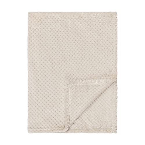Image of EVERYDAY KIDS Baby Fleece Blanket - 30" by 40" - Super Soft, Plush, Warm and Comfortable- Waffle Dark Beige