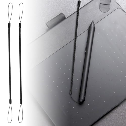 Image of 24pcs Elastic Lanyard Tether for Touch Pens, 11.81in Retractable Pen Leash Coil Spring Straps Anti-Lost Plastic Stylus Lanyard Cord Perfect Tool to Tie Drawing Pen to Touchscreen (Black)