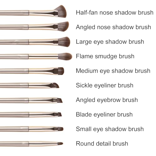 10 Stück Pinselset Makeup, Professionelles Make up Pinsel set, Puder Foundation Lidschatten Concealer Eyeshadow Schmink Pinsel Mit Schminktasche – Bild 3