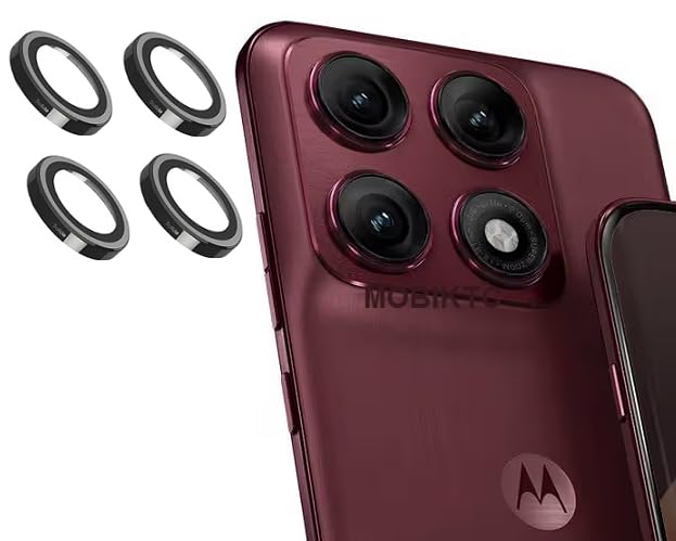 Image of [4 Pack Camera Lens Protector for Motorola Moto Edge 70 Pro Plus /Edge 70 Pro+ 5G Tempered Glass Metal Camera Rings / /Anti-Scratch /Case Friendly [ZBlack]