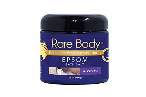 Rare Body Muscle Ease Bath Salt  Muscle Soothing Bath Soak with a Blend of Celtic Sea Salt, Epsom and Essential Oils, All Natural, Vegan and Gluten Free  16 Ounces