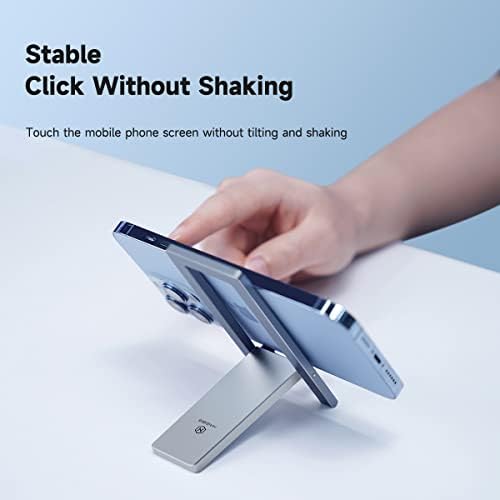 Hagibis Cell Phone Stand for Desk, Foldable Aluminum Phone Holder, Ultra Slim Portable Adjustable mobile phone holder for iPhone 14,14plus,14 Pro XR 8 Plus Samsung Galaxy, HUAWEI (Grey)
