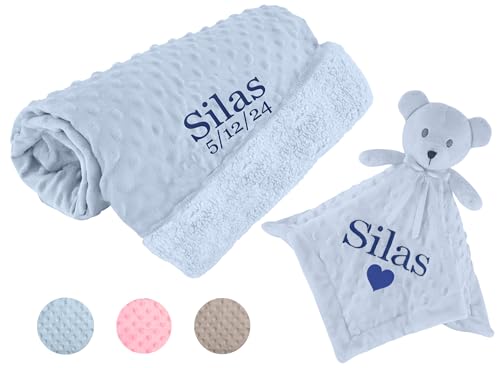 Personalized Passion Baby Blanket & Lovey Set - Super Soft
