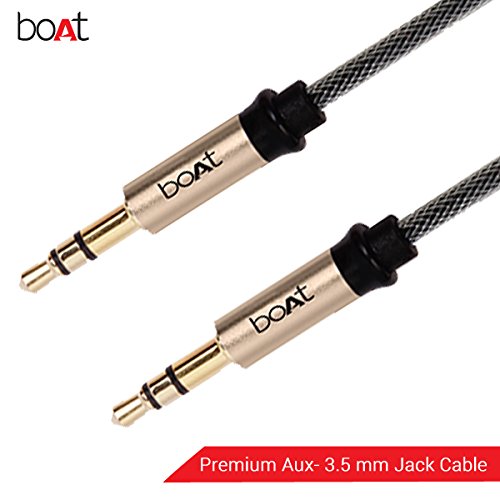 boAt Indestructible Metallic Aux Audio Cable (Gold Metallic)