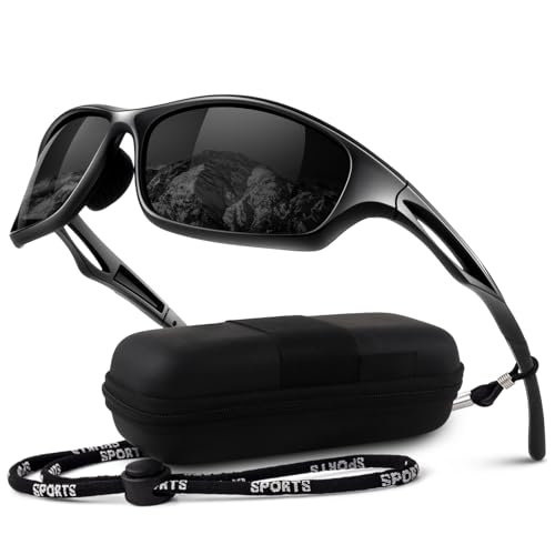 LINVO Sonnenbrille Herren Polarisiert Verspiegelt TR90 Sportbrille Autofahren Angeln Fahrradbrille mit 100% UV400 Schutz Cat 3 CE
