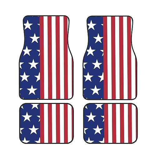 Auto Fußmatten Set 4-Teilig Neuheit Us Amerikanische Flagge 4-Teiliges Fussmatten Set Mit Damen...
