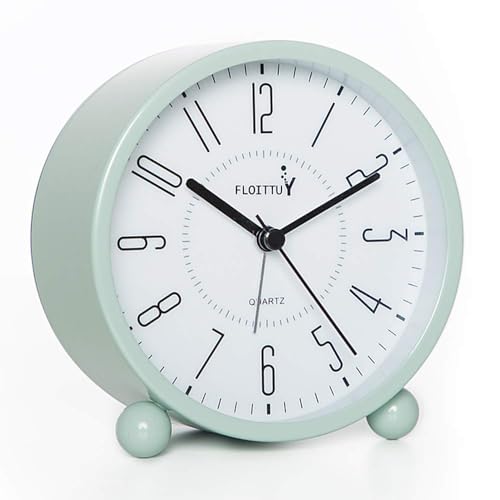 Image of MATSON Super Loud Alarm Clock for Heavy Sleepers Adults,Twin Bell Retro 4 Inch Silent Non-Ticking Quartz with Backlight, Metal dial, Alarm Clocks for Bedrooms Bedside (Green)