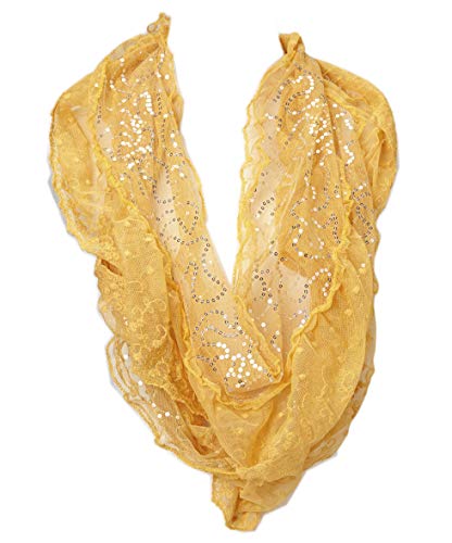 TAN'S Women Fashion Lightweight Sequin Lace Scarf