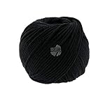 lana grossa pullover mit stern 16M/21R = 10x10 cm Lana Grossa - Soft Cotton Big - Fb. 25 schwarz 50 g