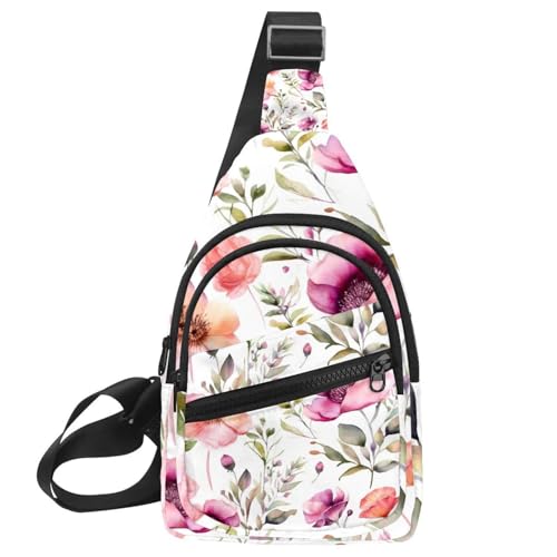 Mochila bandolera cruzada con estampado floral Multicolor 13 de 30x18cm para viaje