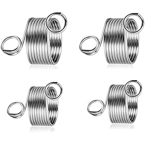 Knitted Thimble,4 Pack Stainless Steel Knitting Finger Ring Metal Yarn Guide Knitting Thimble Guide Ring Crafts Sewing Tool for Crocheting Coiled Finger Thimble 2 Different Sizes Cover