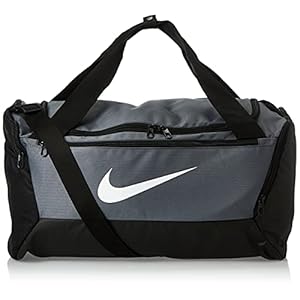 Nike Unisex’s Brasilia – 9.0 Duffel Bag (Small), Flint Grey/Black/White, One size