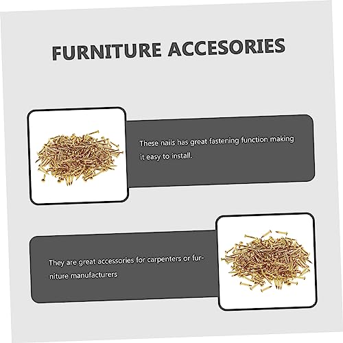 200 piezas de clavos de cabeza redonda de latón para muebles y cajas de madera miniatura 2