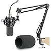 AT2020 Microphone Stand with Windscreen - Microphone Stand with Anti-Pop Foam for Audio Technica AT2020 AT2020 USB + Microphone AT2035 by YOUSHARES #2