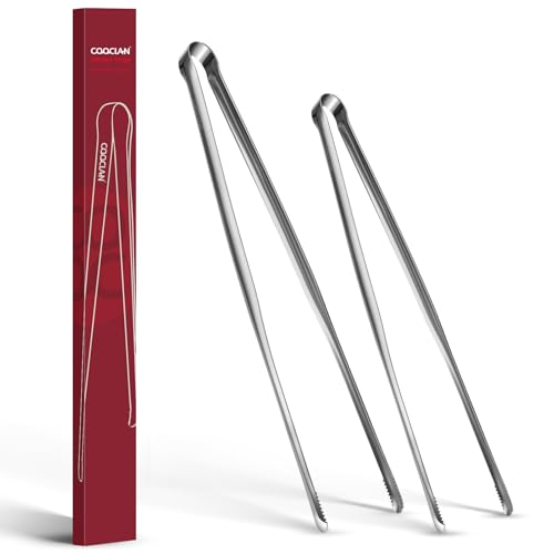 COOCLAN Precise Serrated Non-Slip Tips Cooking Tongs 2 Set (11.5 & 13.5)