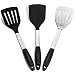 Daily Kitchen Spatula Set Heat Resistant Silicone and Stainless Steel - Turner Spatulas Rubber Grip - Flexible Silicone Spatulas for Cooking and Grilling - Pancake Turners, Egg Flippers - 3-Piece Set